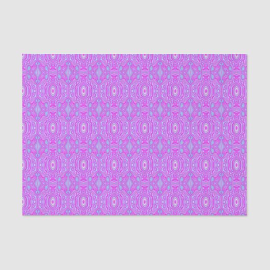 Trippy Hot Pink und Aqua Blue Abstrakt Pattern Seidenpapier (Vorderseite)