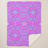 Trippy Hot Pink und Aqua Blue Abstrakt Pattern Sherpadecke (Vorderseite)
