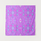 Trippy Hot Pink und Aqua Blue Abstrakt Pattern Wandteppich (Vorderseite)