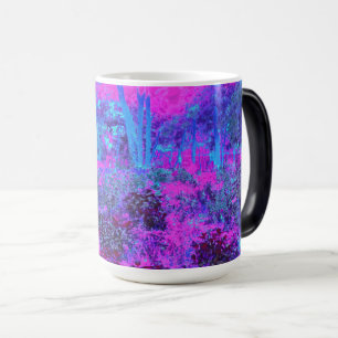 Trippy Hot Pink und Blau Impressionistische Landsc Verwandlungstasse