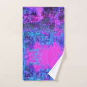 Trippy Hot Pink und Blue Impressionistic Landschaf Badhandtuch Set (Handtuch)