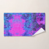 Trippy Hot Pink und Blue Impressionistic Landschaf Badhandtuch Set (Handtuch)