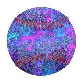 Trippy Hot Pink und Blue Impressionistic Landschaf Baseball (Rückseite)