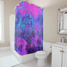 Trippy Hot Pink und Blue Impressionistic Landschaf