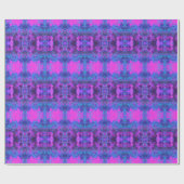 Trippy Hot Pink und Blue Impressionistic Landschaf Geschenkpapier (Flach)