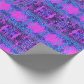Trippy Hot Pink und Blue Impressionistic Landschaf Geschenkpapier (Ecke)