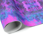 Trippy Hot Pink und Blue Impressionistic Landschaf Geschenkpapier (Rolleneckpunkt)