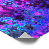 Trippy Hot Pink und Blue Impressionistic Landschaf Poster (Ecke)