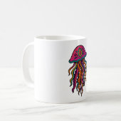 Trippy Jellyfish Mug – Neon Sea Vibes Kaffeetasse (Vorderseite Links)