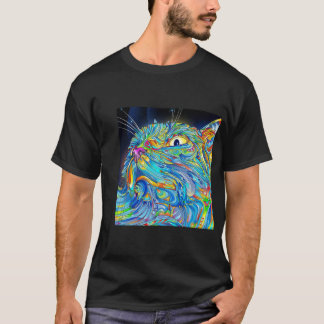 Trippy Katzen-Kunst-grafisches T-Shirt