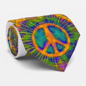 Trippy Krawatte Dye Psychedelic Peace Sign (Gerollt)