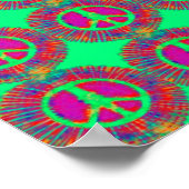 Trippy Krawatte Dye Psychedelic Peace Sign Poster (Ecke)
