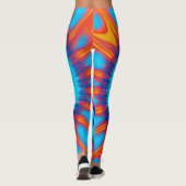 Trippy-Krawatte Retro Blue & Orange Leggings (Rückseite)