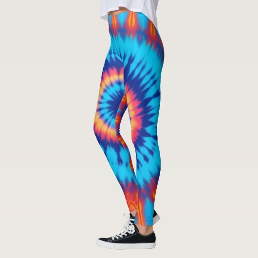 Trippy-Krawatte Retro Blue & Orange Leggings (Links)