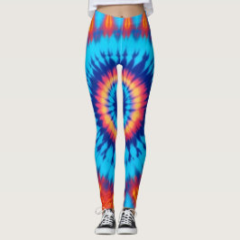 Trippy-Krawatte Retro Blue & Orange Leggings