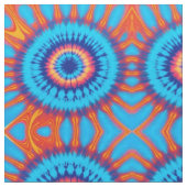 Trippy-Krawatte Retro Blue & Orange Stoff (Nahaufnahme)