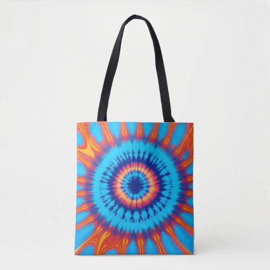 Trippy-Krawatte Retro Blue & Orange Tasche (Vorderseite)