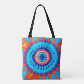 Trippy-Krawatte Retro Blue & Orange Tasche (Rückseite)