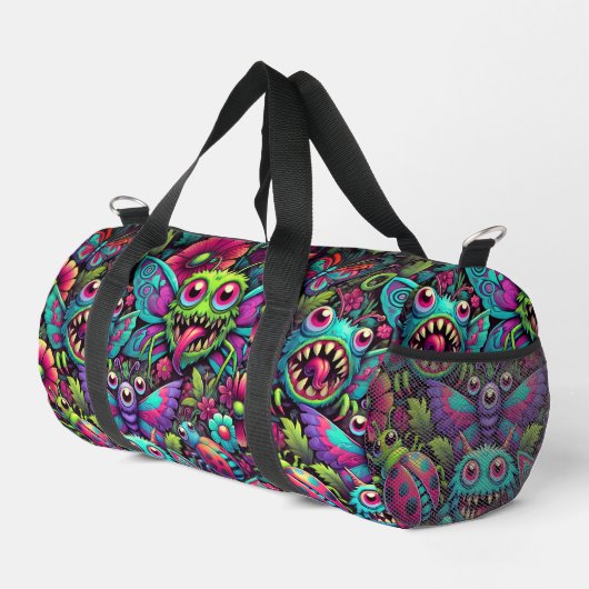 Trippy-Kreatur Duffle Bag (Rechte Ecke)