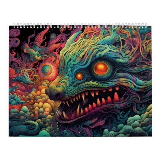 Trippy-Kreatur mit psychedelischem Muster Kalender (Titelbild)