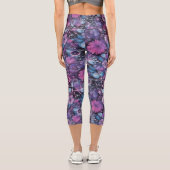 Trippy Lila Floral Psychedelic Muster Capri Leggings (Rückseite)