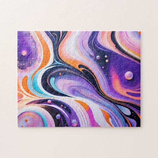 Trippy Lila Liquid Art Puzzle (Horizontal)
