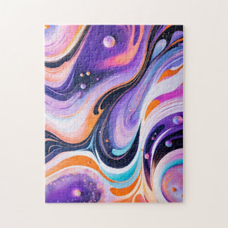 Trippy Lila Liquid Art Puzzle