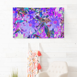 Trippy-Lila und Magenta-farbene Wildblumen Banner
