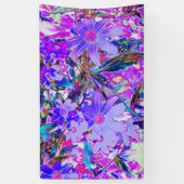 Trippy-Lila und Magenta-farbene Wildblumen Banner (Vertikal)