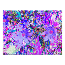 Trippy-Lila und Magenta-farbene Wildblumen Fotodruck