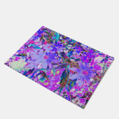 Trippy-Lila und Magenta-farbene Wildblumen Fußmatte (Schrägansicht)