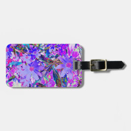 Trippy-Lila und Magenta-farbene Wildblumen Gepäckanhänger