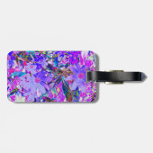 Trippy-Lila und Magenta-farbene Wildblumen Gepäckanhänger (Rückseite horizontal)