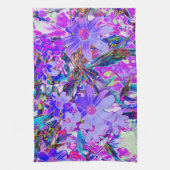 Trippy-Lila und Magenta-farbene Wildblumen Geschirrtuch (Vertikal)