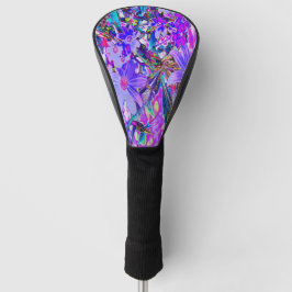 Trippy-Lila und Magenta-farbene Wildblumen Golf Headcover