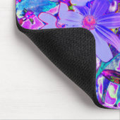Trippy-Lila und Magenta-farbene Wildblumen Mousepad (Ecke)