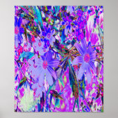 Trippy-Lila und Magenta-farbene Wildblumen Poster (Vorne)