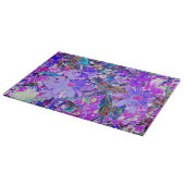 Trippy-Lila und Magenta-farbene Wildblumen Schneidebrett (Ecke)