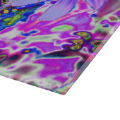 Trippy-Lila und Magenta-farbene Wildblumen Schneidebrett (Ecke)
