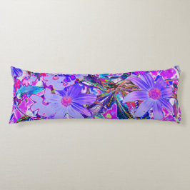 Trippy-Lila und Magenta-farbene Wildblumen Seitenschläferkissen