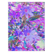 Trippy-Lila und Magenta-farbene Wildblumen Tischdecke (Vorderseite)