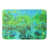 Trippy Lime Green and Blue Garden Landschaft Badematte (Vorderseite)