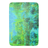 Trippy Lime Green and Blue Garden Landschaft Badematte (Vorderseite Vertikal)