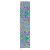 Trippy Lime Green und Lila Farbwellen Kurzer Tischläufer (Vorderseite)