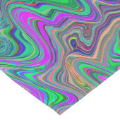 Trippy Lime Green und Lila Farbwellen Kurzer Tischläufer (Ecke)