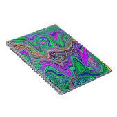 Trippy Lime Green und Lila Farbwellen Notizblock (Rechte Seite)