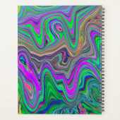 Trippy Lime Green und Lila Farbwellen Planer (Rückseite)