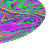 Trippy Lime Green und Lila Farbwellen Schneidebrett (Ecke)