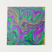 Trippy Lime Green und Lila Farbwellen Wandteppich (Vorderseite)