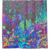 Trippy Lime Green und Lila Garden Sunrise Duschvorhang (Vorderseite)